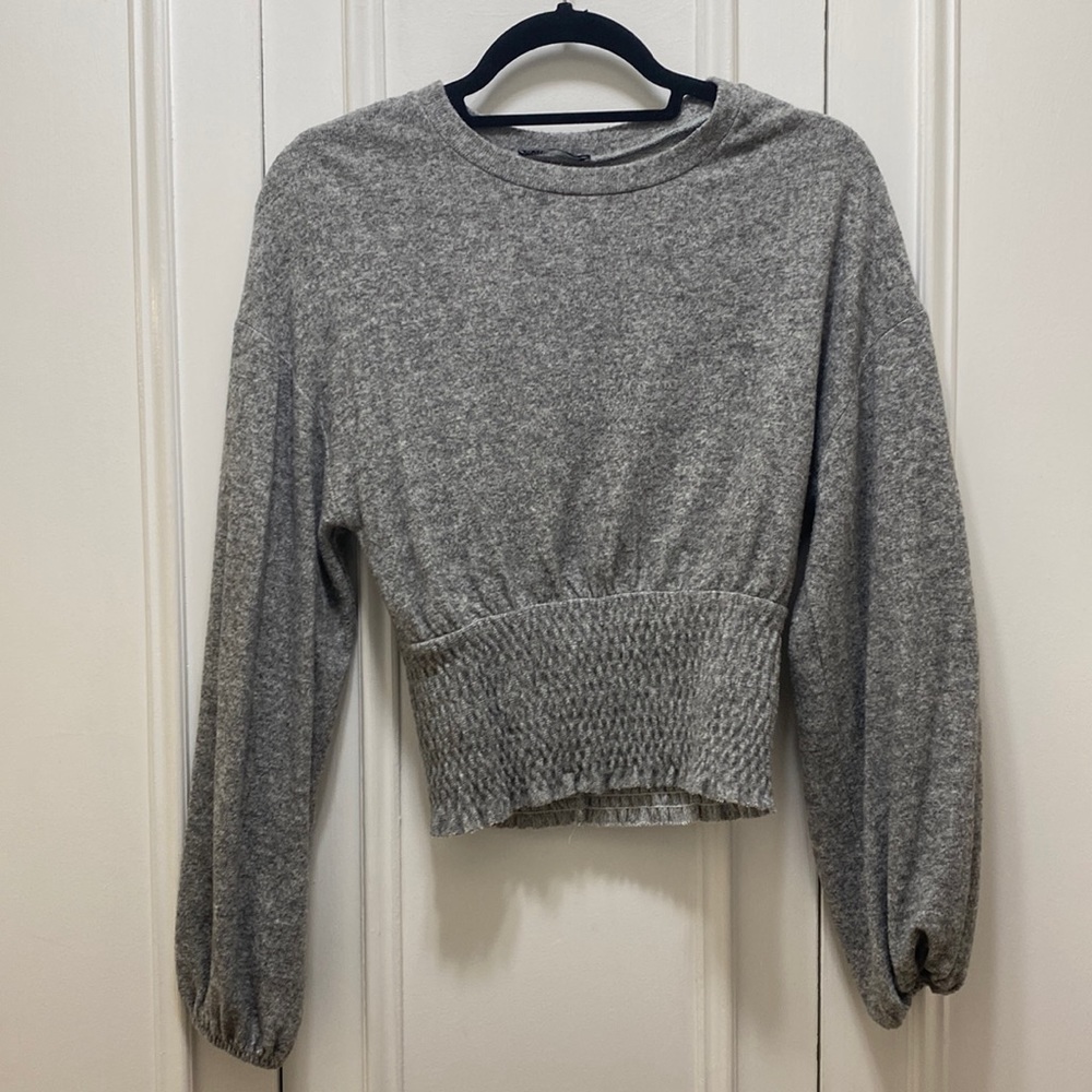Zara grey cropped long sleeve